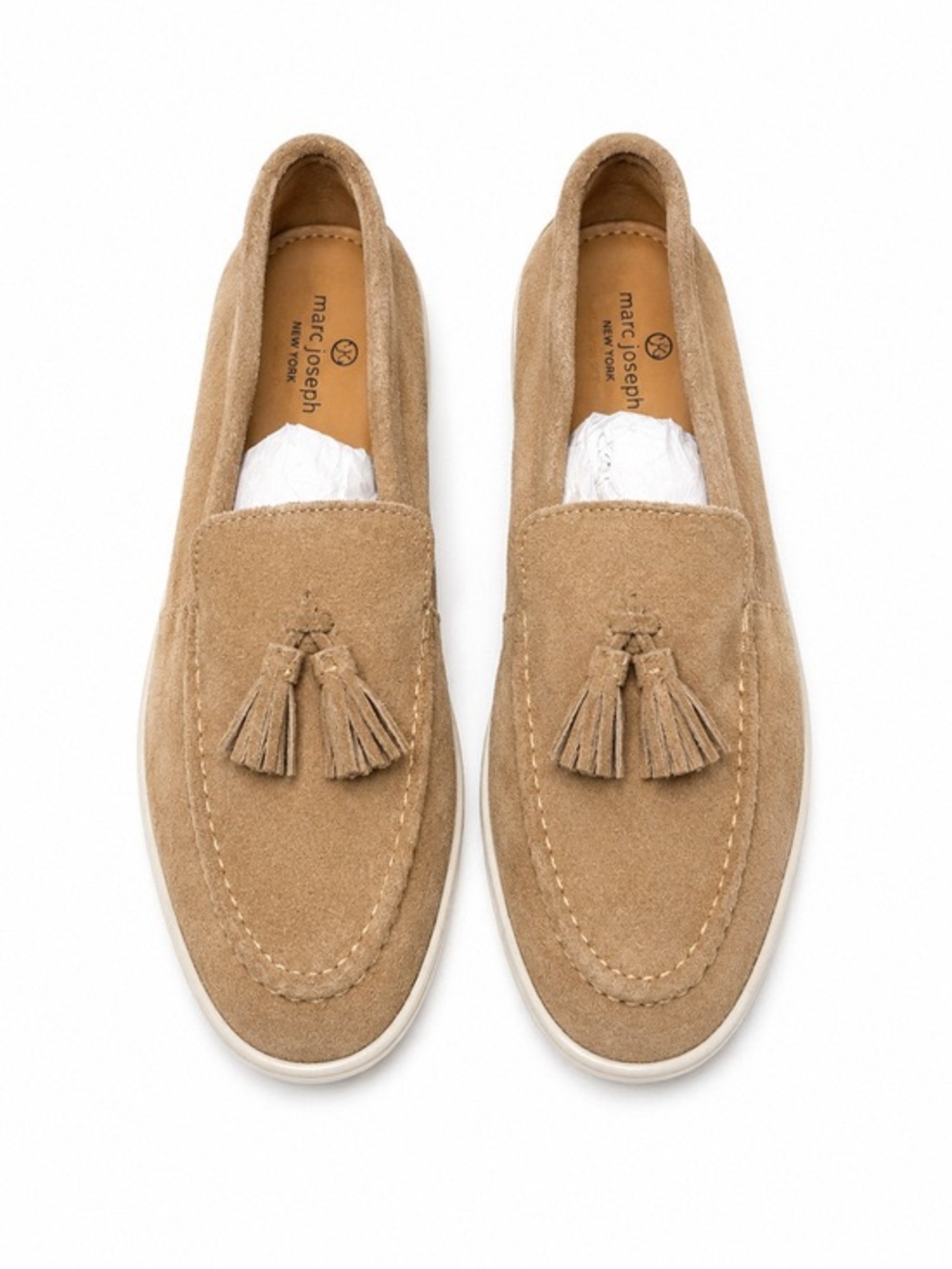 Marc Joseph New York Broadway Suede Drivers Beige